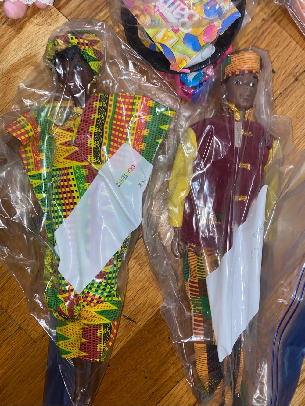 Barbie African Dolls in Multicolor Kente-Inspired Outfits - Green, Yellow, Red